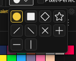 Eraser shape picker showing all 10 variants