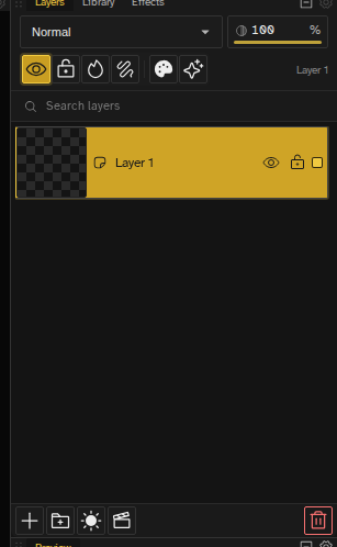 Layer panel showing layer list