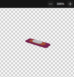 Preview panel rendering the file as lit 3D voxel cubes viewed from above