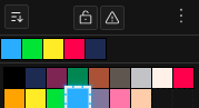 Palette panel showing a recent-colors row at the top