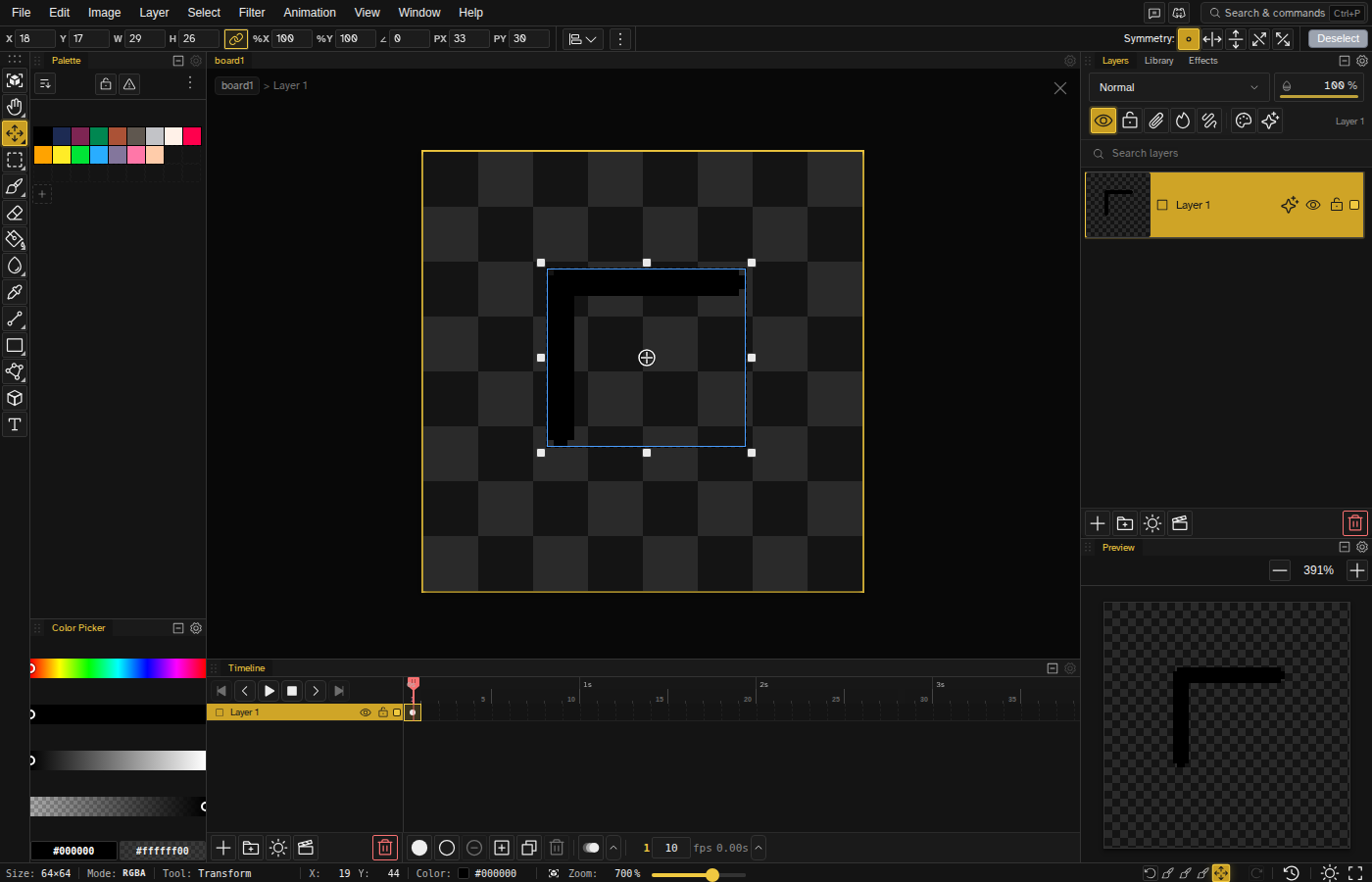 An L-shape rotated 90° clockwise on the canvas