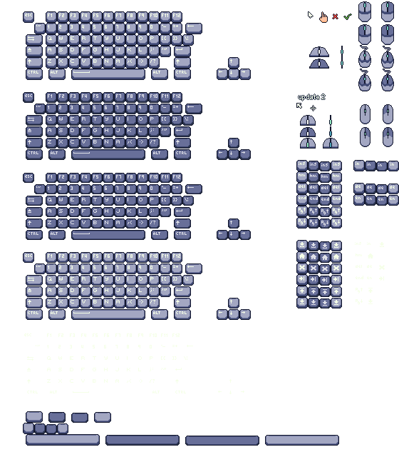 Game UI kit pixel art created in Novaboard