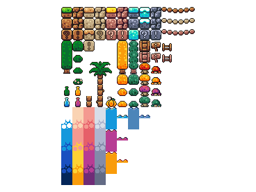 Platformer tileset sprite sheet created in Novaboard