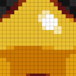 Zoomed Novaboard canvas showing individual pixel cells of a star with the grid visible