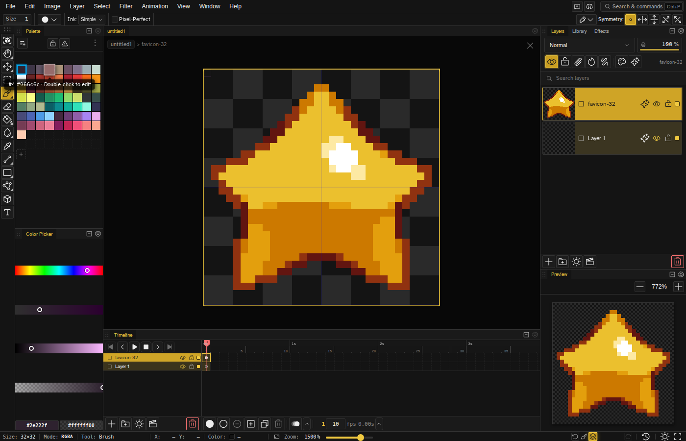 Pixel art star on the Novaboard grid canvas, one pixel per bead