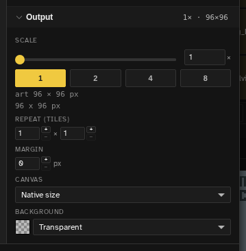 Novaboard export output step with scale slider, aspect ratio, and live preview